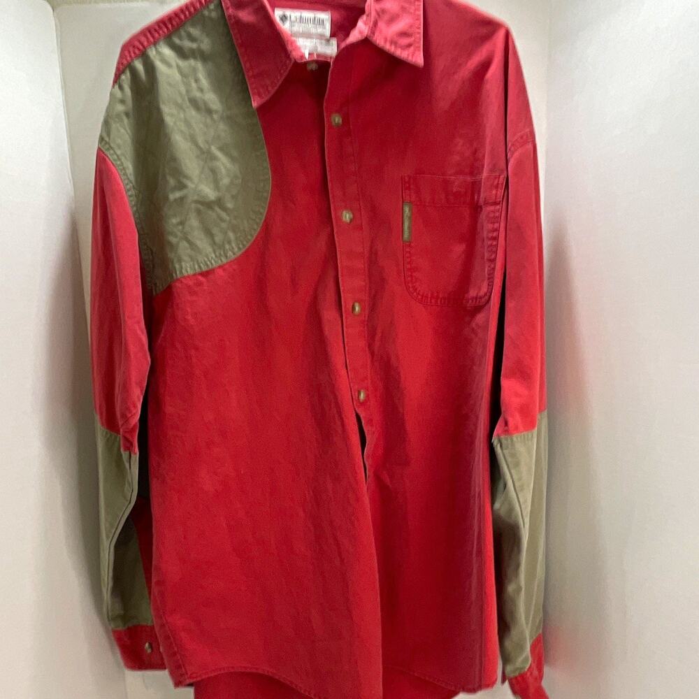 Columbia Men’s XL Long Sleeve Colorblock Button-Up Cotton Shirt Pockets